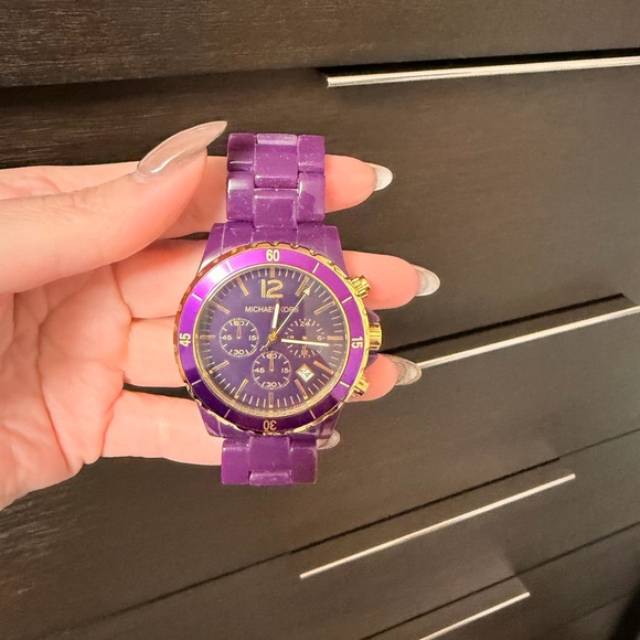 Michael Kors Purple and Gold Chronograph Watch main image 4